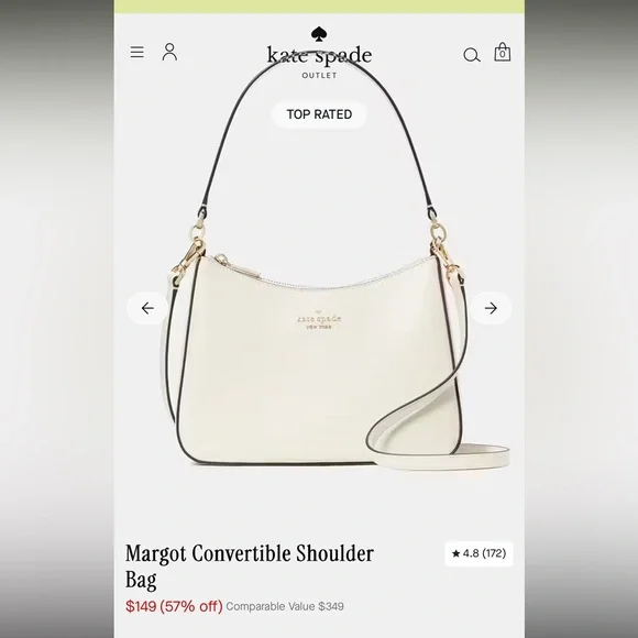 Kate Spade Madison Margot Convertible Shoulder Bag and Wallet in Meringue - Picture 2 of 12